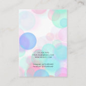 Moderne roze blauwe belletjes oorbellen Kaart Visitekaartje (Achterkant)