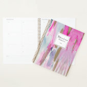 Moderne roze blauwe elegante borstels Waterverven Planner (Display)
