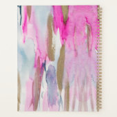 Moderne roze blauwe elegante borstels Waterverven Planner (Achterkant)