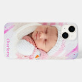 Moderne Roze Blauwe Foto Lieve Vrouwelijke Persoon Case-Mate iPhone Case (Achterkant (horizontaal))