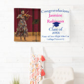 Moderne Roze Blauwe Gefeliciteerd Afstudeerbanner Spandoek (Insitu)