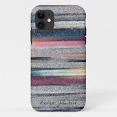 Moderne roze blauwe glitter penseel verf Case-Mate iPhone case (Achterkant)
