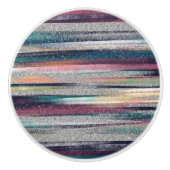 Moderne roze blauwe glitter penseel verf keramische knop (Voorkant)