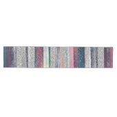 Moderne roze blauwe glitter penseel verf medium tafelloper (Horizontaal)