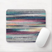 Moderne roze blauwe glitter penseel verf muismat (Met muis)