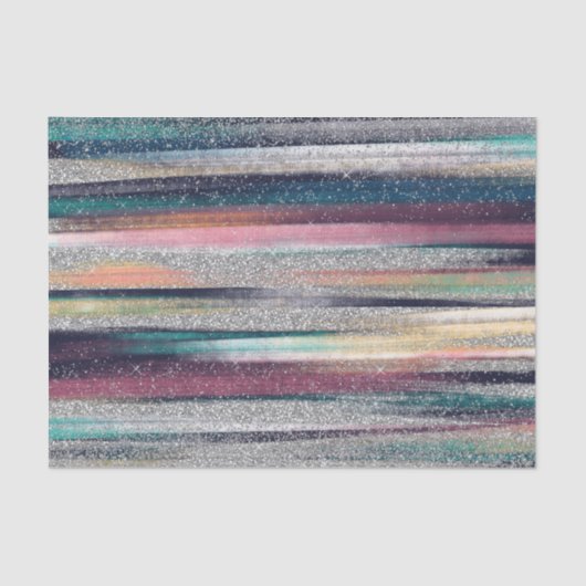 Moderne roze blauwe glitter penseel verf tissuepapier (Voorkant)