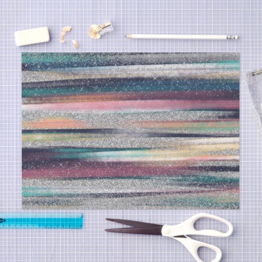 Moderne roze blauwe glitter penseel verf tissuepapier (Craft)