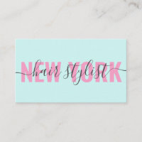 Moderne roze blauwe haarstylist script handtekenin
