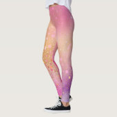Moderne roze blauwe sprankeling leggings (Links)