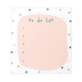 Moderne Roze Blauwe Stippen To-Do Lijst Organisati Notitieblok
