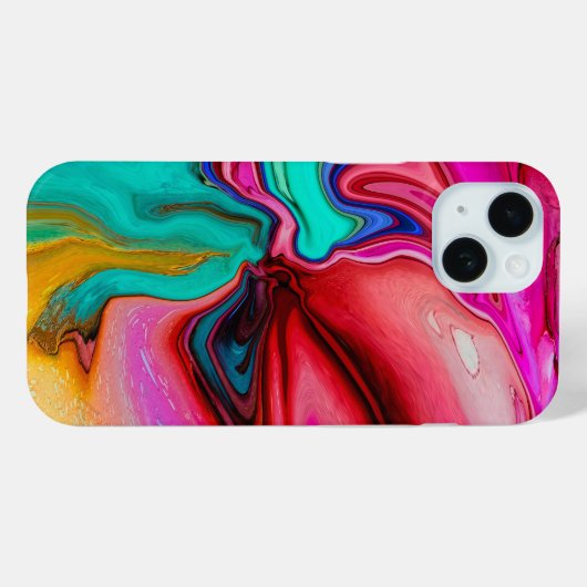  moderne Roze Blauwe Swirl Marmeren Waterverf Case-Mate iPhone Case (Achterkant (horizontaal))