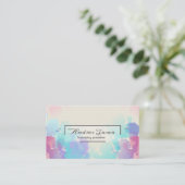 Moderne roze blauwe Waterverf Visitekaartje (Staand voorkant)