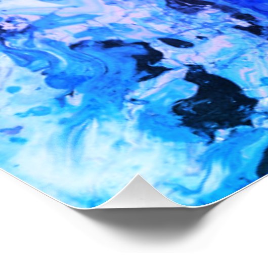 Moderne roze blauwe witte tony Abstracte kunst Perfect Poster (Hoek)