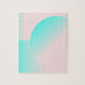 Moderne roze Blauwgroen organische vormpasta Legpuzzel (Verticaal)