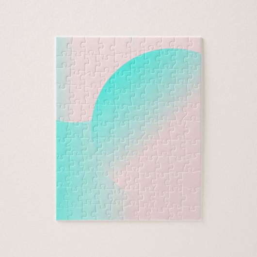 Moderne roze Blauwgroen organische vormpasta Legpuzzel (Verticaal)