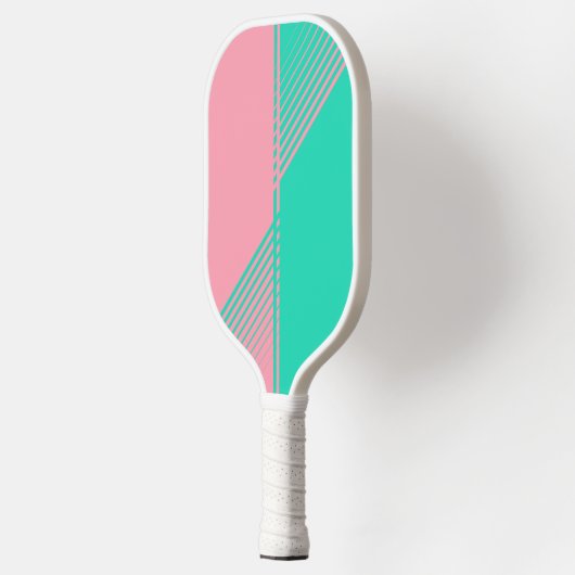 Moderne roze Blauwgroen sporten Split Fade Pickleball Paddle (Links)
