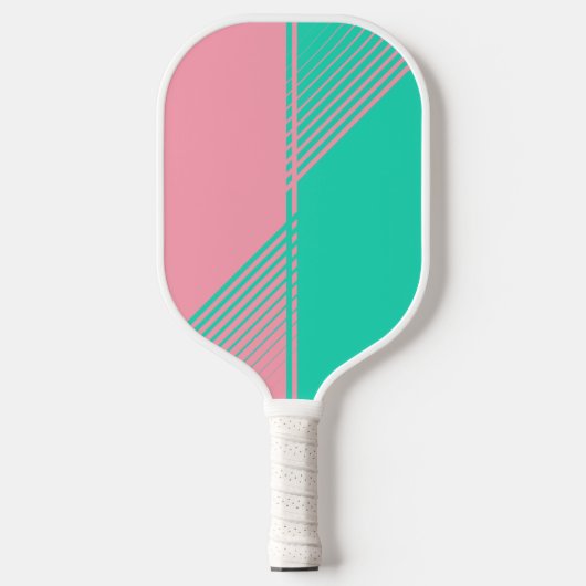 Moderne roze Blauwgroen sporten Split Fade Pickleball Paddle (Voorkant)