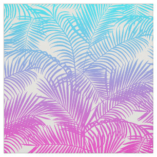 Moderne roze blauwgroen tropische palmbomen stof