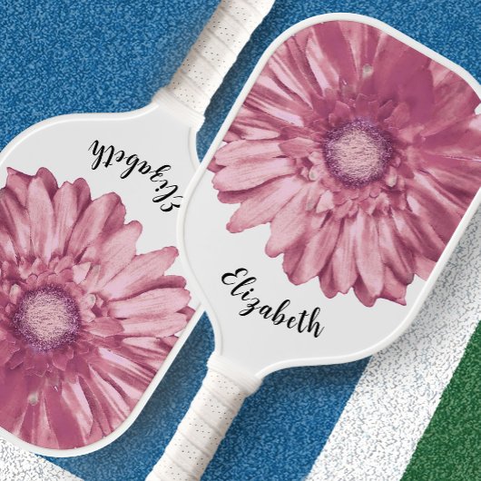 Moderne roze bloem aangepaste naam pickleball-padd pickleball paddle