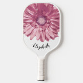 Moderne roze bloem aangepaste naam pickleball-padd pickleball paddle (Achterkant)