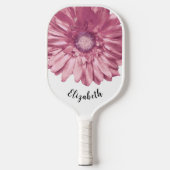 Moderne roze bloem aangepaste naam pickleball-padd pickleball paddle (Voorkant)