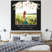 Moderne, roze bloem afstuderen klasse 2021 canvas afdruk (Insitu (Slaapkamer))
