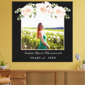 Moderne, roze bloem afstuderen klasse 2021 canvas afdruk (Insitu (Woonkamer))