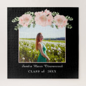 Moderne, roze bloem afstuderen klasse 2021 legpuzzel (Verticaal)