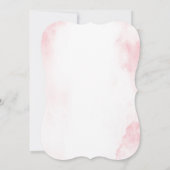 Moderne Roze bloem doop uitnodiging voor meisje (Achterkant)