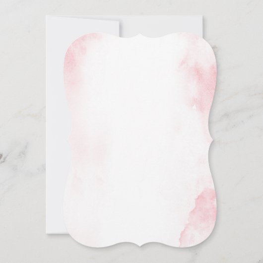 Moderne Roze bloem doop uitnodiging voor meisje (Achterkant)