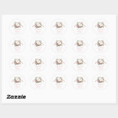 Moderne Roze Bloem Doopsticker Ronde Sticker (Vel)