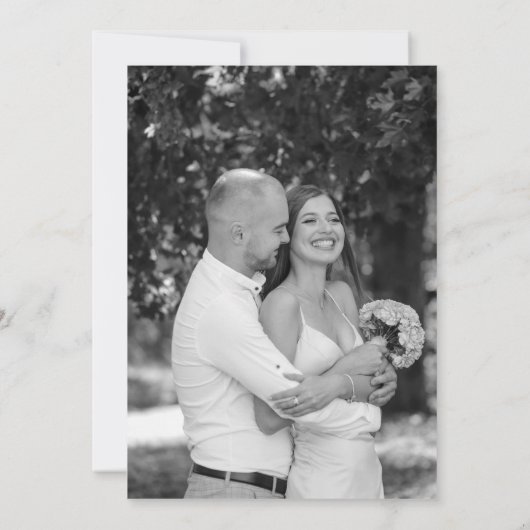 Moderne Roze Bloem Foto Bruiloft Save the Date Kaart (Achterkant)