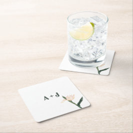 Moderne roze bloem kartonnen onderzetters