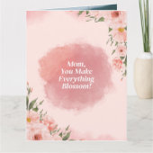 Moderne Roze Bloem Moederdag Kaart (Voorkant)