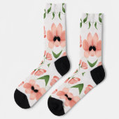 Moderne Roze Bloem Personaliseren Sokken (Links)