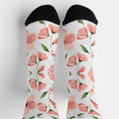 Moderne Roze Bloem Personaliseren Sokken (Top)