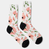 Moderne Roze Bloem Personaliseren Sokken (Rechts)