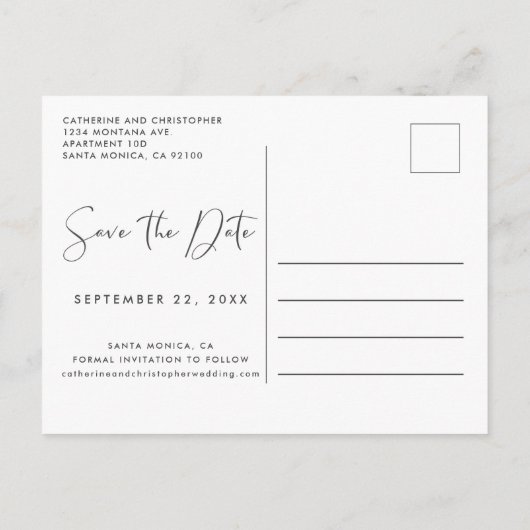 Moderne Roze Bloem Waterverf Aankondigingskaart (Achterkant)