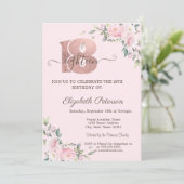 Moderne roze bloemen 18e verjaardag kaart (Staand voorkant)