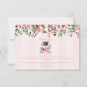 Moderne Roze Bloemen Afstudeerfeest Bedankkaart (Voorkant)