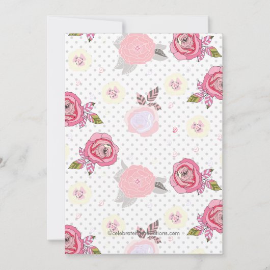 Moderne  roze bloemen Afstuderen uitnodiging (Achterkant)