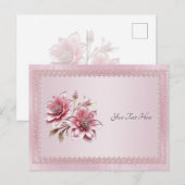 Moderne Roze Bloemen Ansichtkaart Briefkaart (Voorkant / Achterkant)
