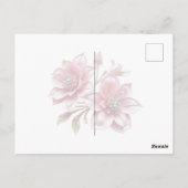Moderne Roze Bloemen Ansichtkaart Briefkaart (Achterkant)