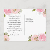 Moderne  Roze Bloemen Bewaar de Datum Aankondigingskaart (Achterkant)