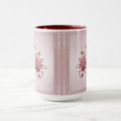 Moderne Roze Bloemen Bloempot Beker Mok (Midden)