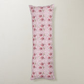 Moderne Roze Bloemen Body Kussen (Achterkant (Verticaal))