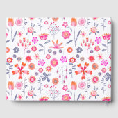 Moderne Roze Bloemen Boho Bruiloft Gastenboek (Achterkant)