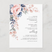 Moderne roze bloemen botanische bloei uitnodiging briefkaart (Voorkant)