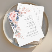 Moderne roze bloemen botanische bloei uitnodiging briefkaart