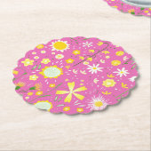 Moderne roze bloemen botanische Onderzetters (Gekanteld)